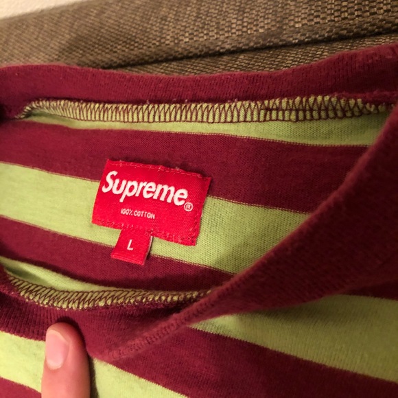 Supreme Bar Striped T - Shirt 100% Authentic - Picture 2 of 5